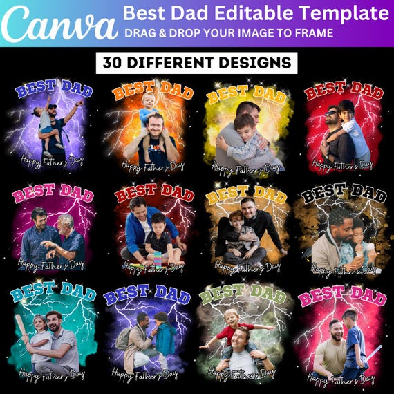 30 Best Dad Canva Editable Template, Father's Day Bootleg Rap Tee, Dad Bootleg Shirt Designs, 90s Tshirt Custom Bootleg Canva Template