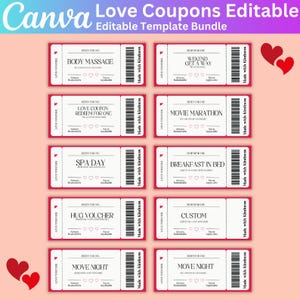 Fun Love Gutschein Canva bearbeitbares Buch, Valentinstag Gutscheine, Canva Liebe Gutscheine, Geschenk für ihn, füllen Sie Ihren Text Ehemann Geschenk, romantische Liebe Bild 2