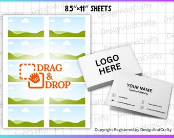 Business Card Template, 3.5”x2” Business Card Template, Business Card Svg Png, Canva Editable Blank Business Card, DIY Business Card Digital