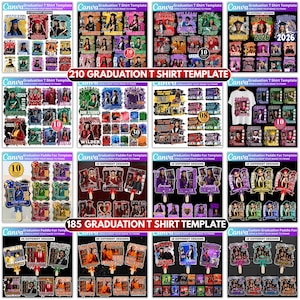 Abschluss Mega Bundle Canva Templates, Class of 2026 Grad Kit, Bootleg Shirts, Fan Paddles, Zeitung, Stola, Banner, Partygeschenke, Dekor Bild 5