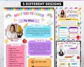 Meet the Teacher Canva Editable Template, Bright Pastel Classroom Printable Template, Back to School Welcome Letter for Preschool Digital