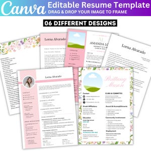 06 Modello di curriculum modificabile, modello di CV minimalista Canva, curriculum minimalista, CV professionale con foto, modello di curriculum e lettera di presentazione