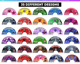 35 Graduation Clack Fan Canva Editable Template Bundle, 2025 Clack Fan Templates, Grad 2025 Clack Hand Fan Grad Clack Fan Sublimation Design