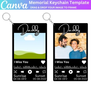 Plantilla Canva de llavero conmemorativo, llavero con foto personalizada, llamada telefónica desde el cielo, llavero con memoria amorosa, la llamada que desearía poder hacer