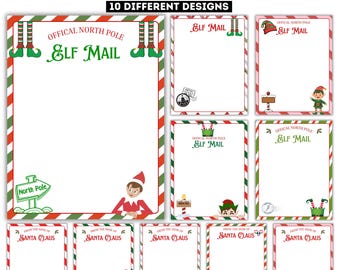 Lot de 10 courriers vierges du pôle Nord, courrier vierge des elfes, lettre du père Noël, lettre du père Noël, papeterie du père Noël, courrier du père Noël, imprimable elfe