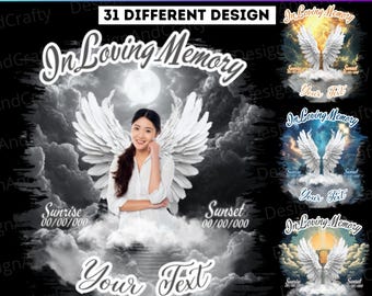30 In Loving Memory Canva Editable T Shirt, Memorial T Shirt Designs Template, Funeral Background, Heavens Stairway, Funeral Celebration