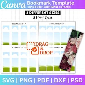 Canva-Lesezeichenvorlage, Canva bearbeitbar, Lesezeichen-Canva-Vorlage SVG-Png, Entwerfen Sie Ihre eigenen Lesezeichen, bearbeitbare Lesezeichen, digitaler Download