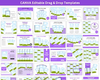 135 Etsy Listing Mockup Canva Editable Templates Bundle, Digital Product Mockup, Etsy Mockup Planners Journal, Drag and Drop Mockups