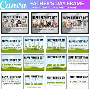 Daddy Canva Editable Frame Template, Papa Photo Frame, Daddy Photo Print, Editable Papa Photo Collage, Fathers Day Gift, Grandpa Present
