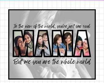 Mama Photo Collage, Mommy Canva Frame Template, Mother Day Gift, Mom Photo Frame, Drag and Drop, Best Mama in the World, Edit In Canva, Pdf