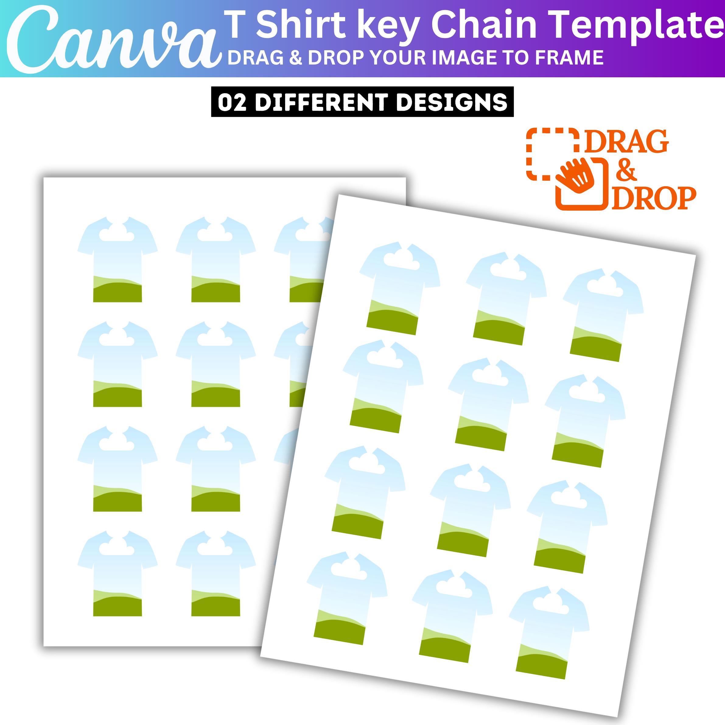 Keychain Frame Editable T-shirt Keychain Templates, Canva Editable T Shirt Ring Canva Template ...