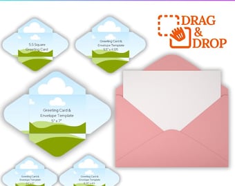 Greeting Envelope Canva Template, Printable Envelope Liner Bundle, Canva Drag & Drop Greeting Cards, Wedding Envelope DIY, Gift Envelope