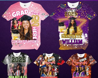 09 Graduation 3D Tee Shirt Designs Bundle, Grad 2025 Canva Editable T-Shirt Template, The Last Race Theme, Perfect Sublimation File For DTF