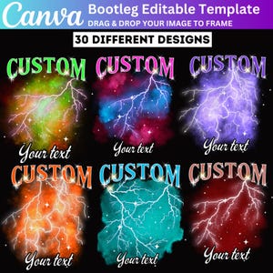 30 Custom Bootleg Rap Tee Canva Editable Template, Custom Bootleg Shirt, Custom Sublimation Design,  Custom Photo Birthday Concert Shirt