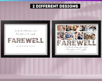 Leb wohl, du Foto Collage Canva Rahmen, bearbeitbare Abschieds Canva Vorlage, Abschied Boss Ruhestand Poster, personalisiertes Geschenk für Mitarbeiter
