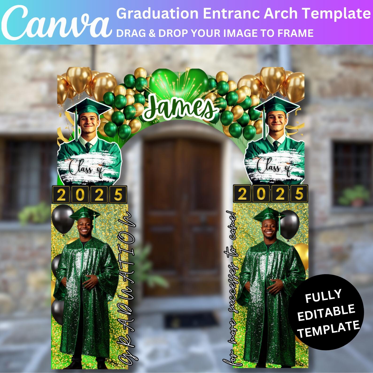 05 Graduation Entrance Arch Canva Template, Graduation Arch Editable ...