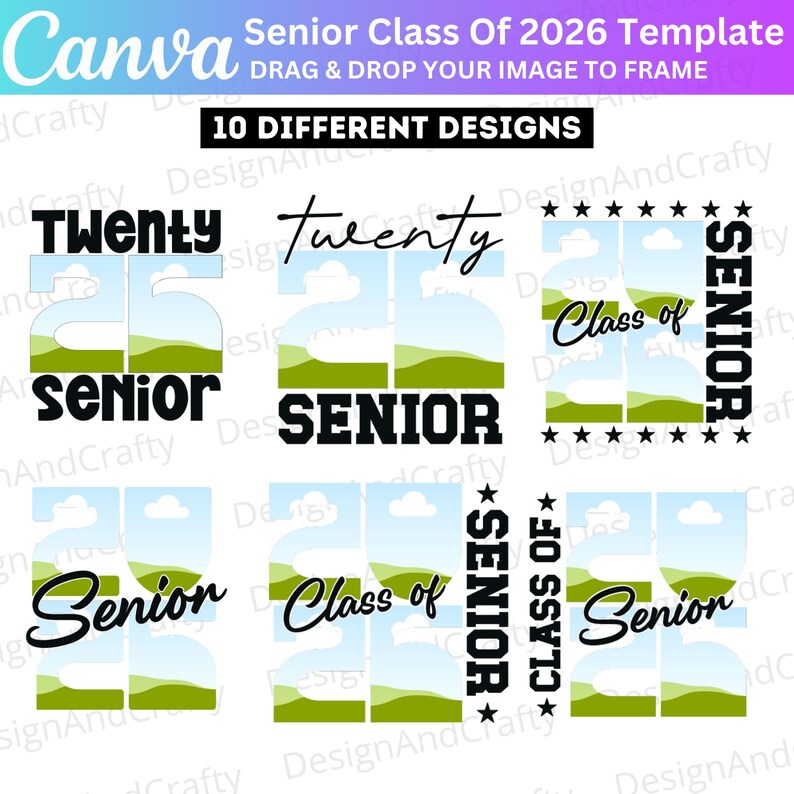 10 Editable Senior Frame 2026 Template, Senior Class of 2026 Canva ...