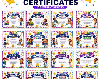 Plantilla de certificado de graduación preescolar 15, diploma de preescolar, premio de graduación de jardín de infantes, plantilla imprimible de premio editable de Canva, digital