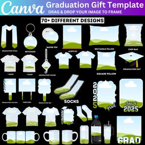 Lot de maquettes pour coffret cadeau de remise des diplômes, modèle d'éventail de pagaie pour diplômés, épingle, gobelet, insérez vos créations, cadre en toile maquette pour coffret cadeau de remise des diplômes