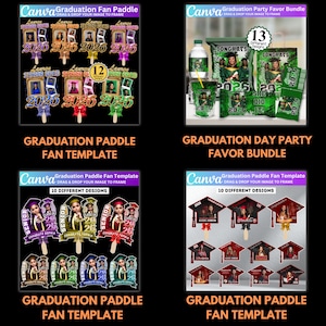 Abschluss Mega Bundle Canva Templates, Class of 2026 Grad Kit, Bootleg Shirts, Fan Paddles, Zeitung, Stola, Banner, Partygeschenke, Dekor Bild 12