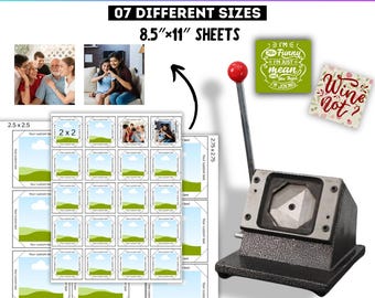 Fridge Magnet Canva Editable Template Bundle, Photo Magnet Template, Editable Fridge Magnet Template, 2X2, 3 Inch Square Magnet Designs
