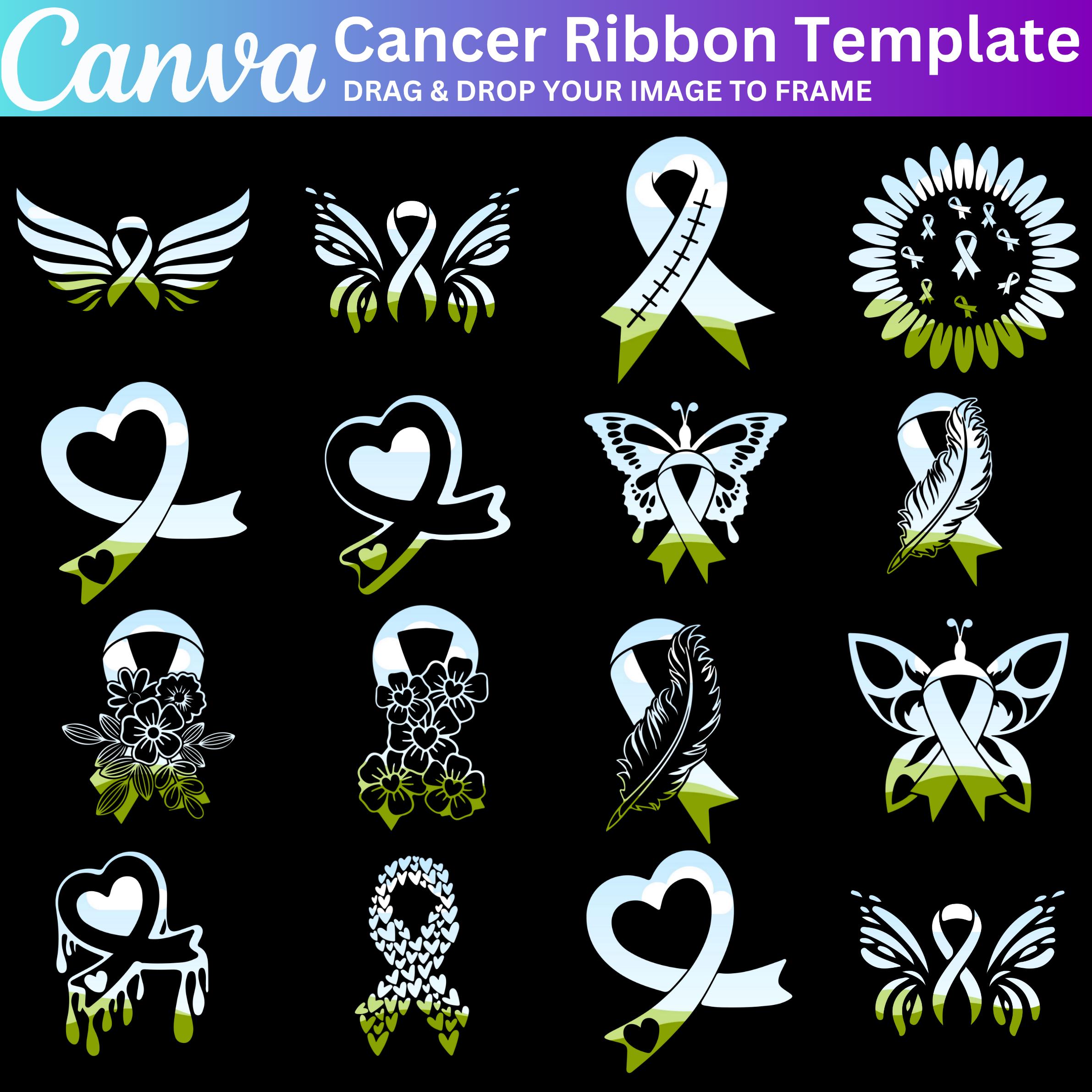 14 Canva Breast Cancer Ribbon Template, Canva Frame Bundle, Custom ...
