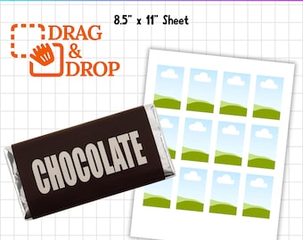 Mini plantilla editable de Canva de envoltorio de chocolate, mini envoltorio de caramelo, etiquetas de mini barra de caramelo, plantilla de chocolate personalizada, plantilla de favor de fiesta