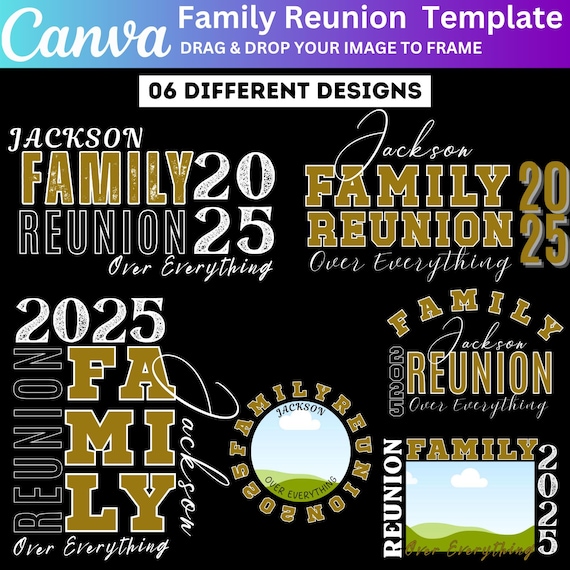 06 Family Reunion Canva Editable Template, Family Reunion Shirt Bundle, Sublimation 2025 Family Reunion T-shirt Designs, Family T Shirt PNG