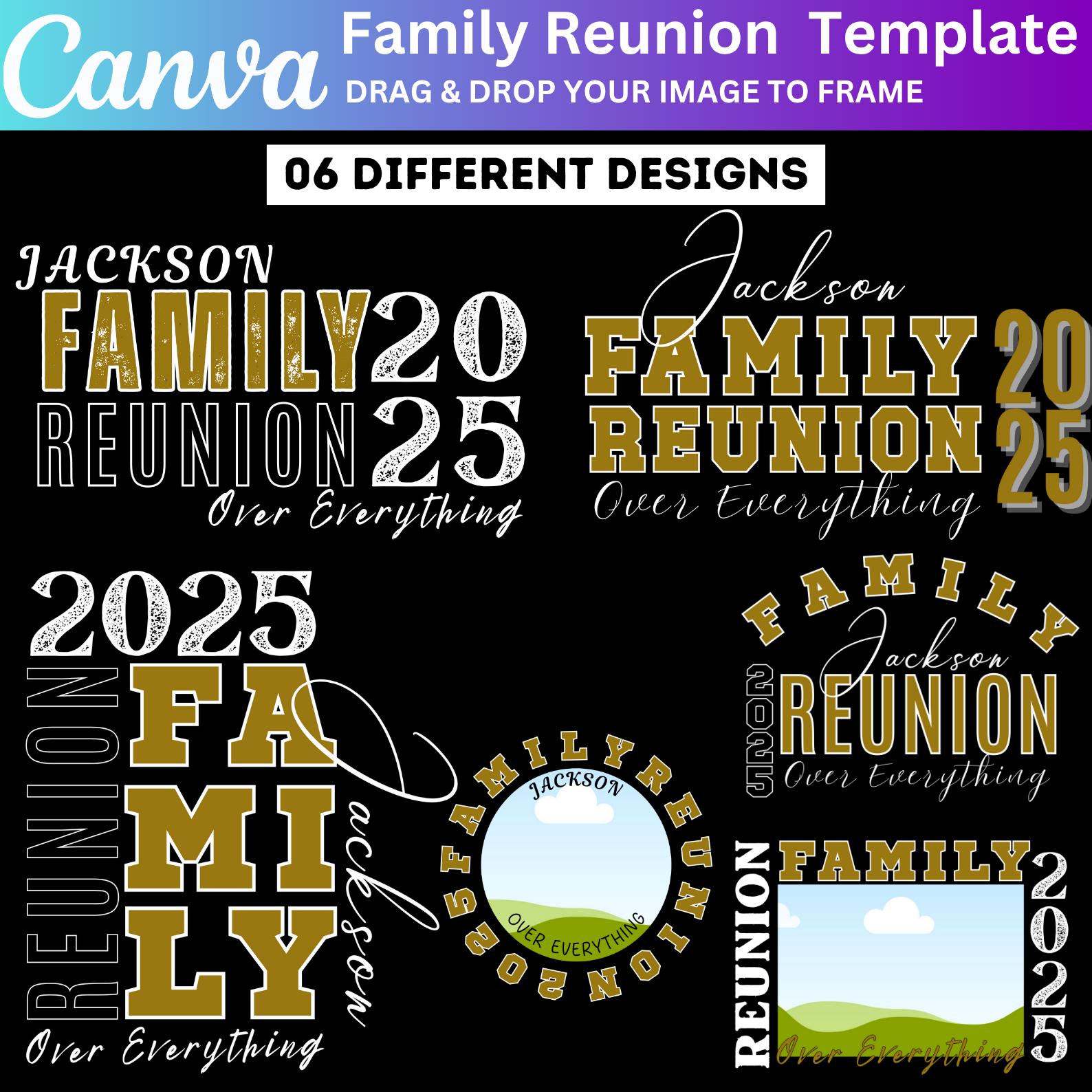 06 Family Reunion Canva Editable Template, Family Reunion Shirt Bundle, Sublimation 2025 Family Reunion T-shirt Designs, Family T Shirt PNG