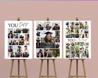 Graduation Photo Collage Canva Editable Template Set, Graduation Welcome Sign, Senior Class of 2025 Poster Display, Graduation Party Poster