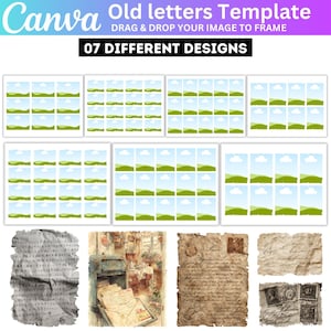 Old Letters Junk Journal Canva Editable Template, Drag and Drop Journal Frame, Junk Journal Kit Craft Supplies Digital Papered Junk Journal