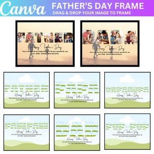 Daddy Canva Editable Frame Template, Papa Photo Frame, Daddy Photo Print, Editable Papa Photo Collage, Fathers Day Gift, Grandpa Present