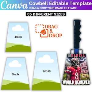 Modello Canva per campanaccio, modello modificabile per campanaccio, modello personalizzato per trascinare e rilasciare lo spirito della giornata di gioco con campanaccio, modello modificabile per campanaccio digitale