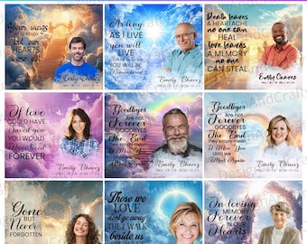 Memorial  Canva Editable Frame Template, In Loving Memory Canva Designs, Funeral Background, Heavens Stairway, Funeral Celebration, Digital