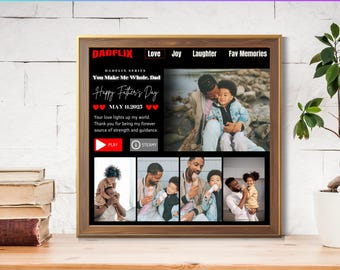 Dadflix Father day Canva Template 8 X 8 Inch, Happy Father’s Day Template, Dadflix Movie Photo Collage, Gift For Grandpa, Father's Day Gift