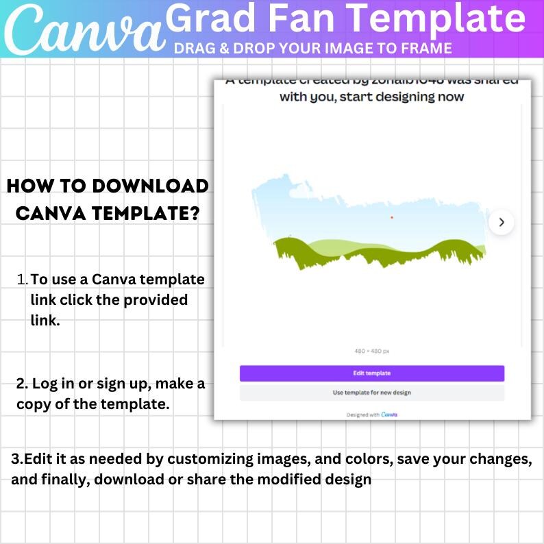 30 Graduation Fan 2025 Canva Editable Template, Grad Paddle Template ...