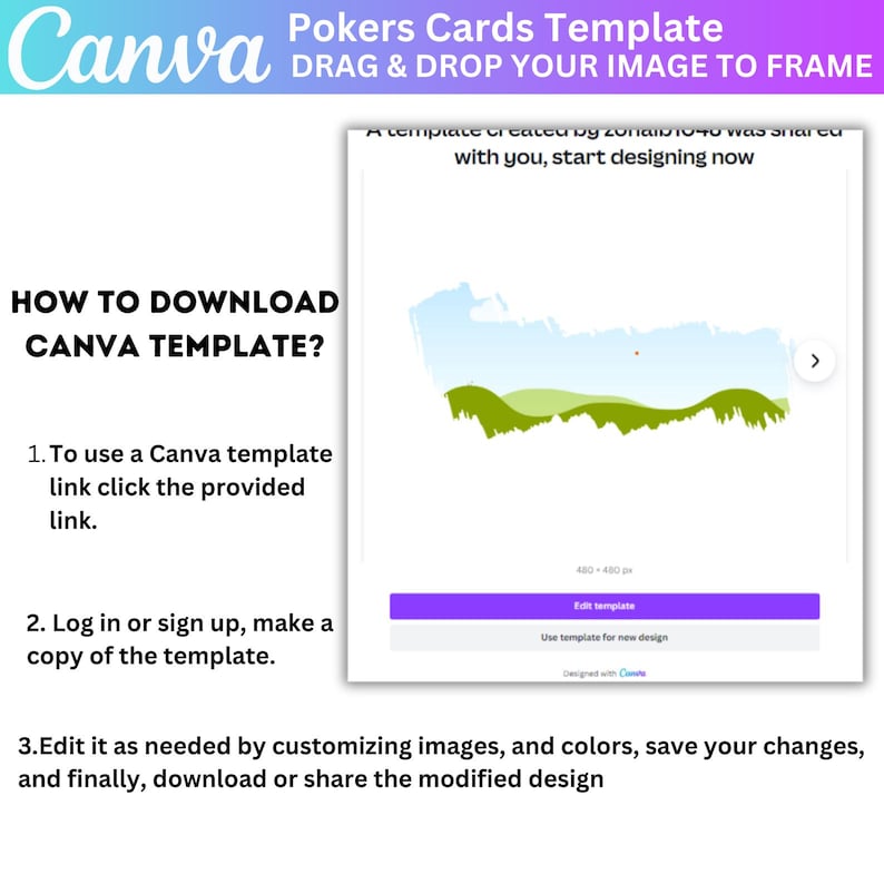 Poker Card Canva Editable Template, Card Sublimation Designs, Play Card Canva Template, Editable Trading Card, Blank Playing Cards Templates image 4