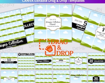 25 Etsy clipart-mockupbundel, canva-bewerkbare mock-ups, digitaal productmodel, canva-mockups met slepen en neerzetten Maak eenvoudig je listingafbeelding