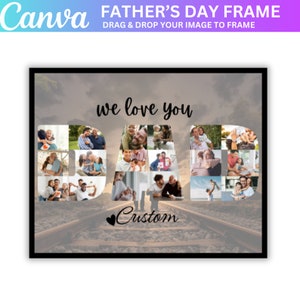Custom Dad Canva Editable Frame Template, Papa Grandpa Dad Frame, Daddy Photo Print, Fathers Day Gift, Grandpa Present, Papa Photo Collage
