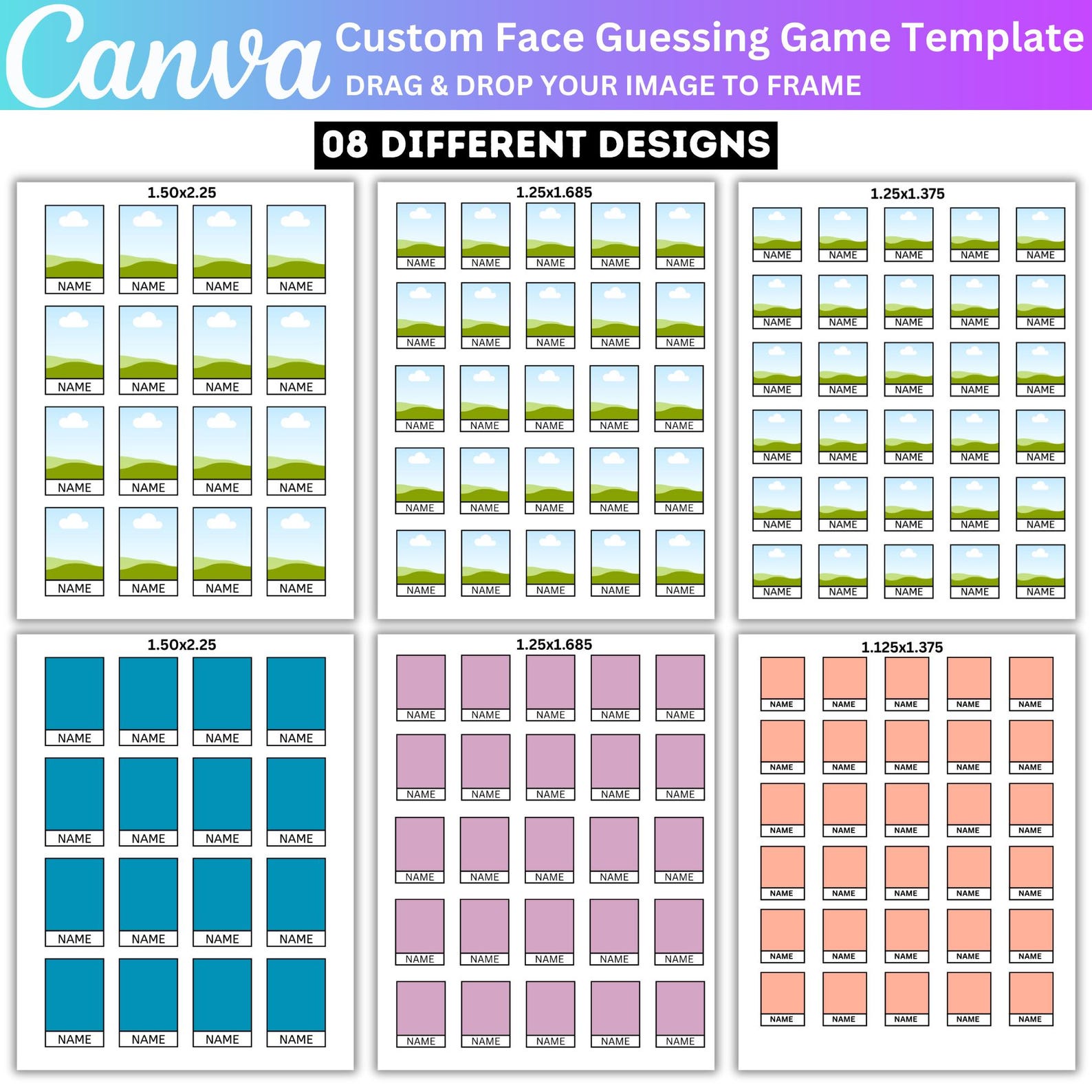Custom Face Guessing Game Template, Guess Who Create Your Own Game ...