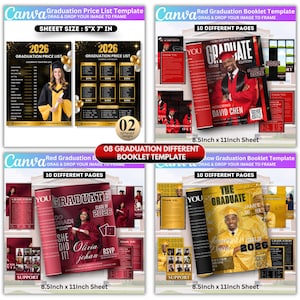 Abschluss Mega Bundle Canva Templates, Class of 2026 Grad Kit, Bootleg Shirts, Fan Paddles, Zeitung, Stola, Banner, Partygeschenke, Dekor Bild 6