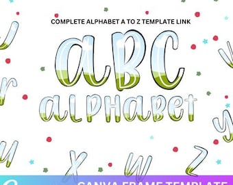 Editable Canva Frames Template,Fillable Canva Frame, Block Shadow Font, Canva Drag & Drop Photos Retro Letters, Font Canva Frames, Digital