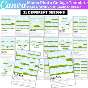 Definição de mãe, colagem de fotos, modelo editável Canva, designs de colagem de fotos de mãe, presentes sentimentais, presentes de dia das mães, moldura editável Canva