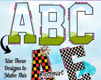 Varsity Letter Canva Frames, Canva Editable Sports Alphabet Template, Varsity Alphabet Canva Frame,  College Letters Canva, Varsity Alphabet