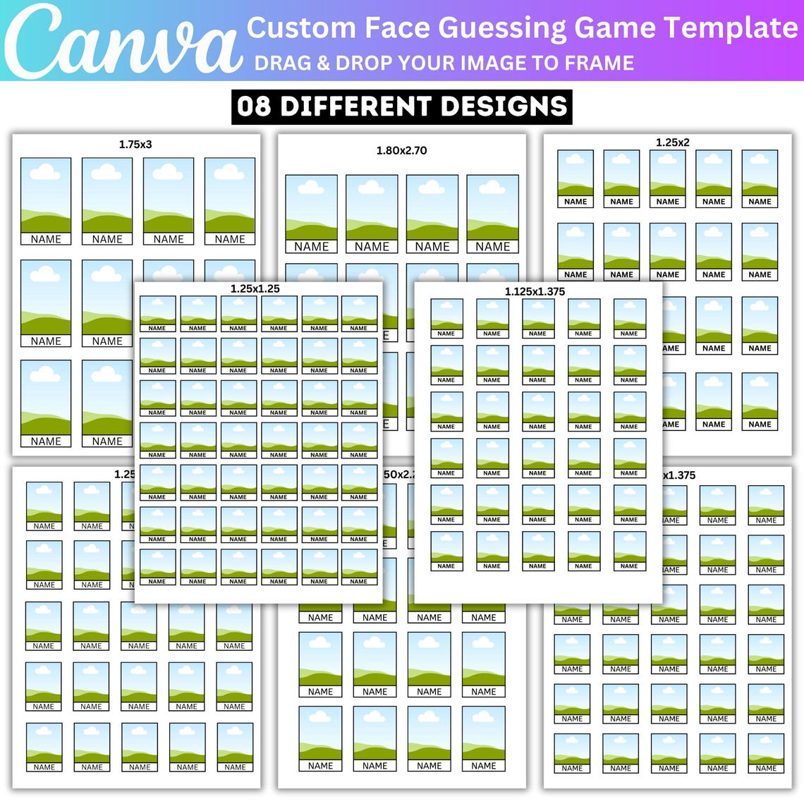 Custom Face Guessing Game Template, Guess Who Create Your Own Game ...
