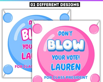 2 Don't Blow It Make those Votes Pop, Back to School Lollipop Tag Canva Template, Thanks for Popping In, Back To School Student Welcome Gift