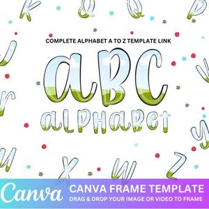 Canva Editable Alphabet Letters Template, Canva Drag & Drop Photos Retro Letters, Font Canva Frames, Fillable Canva Frame, Block Shadow Font