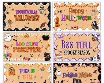 10 Halloween Banner Templates, Editable Canva Halloween Banners, 2x6 Ft Spooky Party Decor, Printable  Trick or Treat Halloween Party Banner