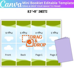 Heft Canva Bearbeitbare Vorlage, Mini Malbuchvorlage, Faltbuchvorlage, Faltbuchvorlage, Broschüre für Kinder, digitaler Download