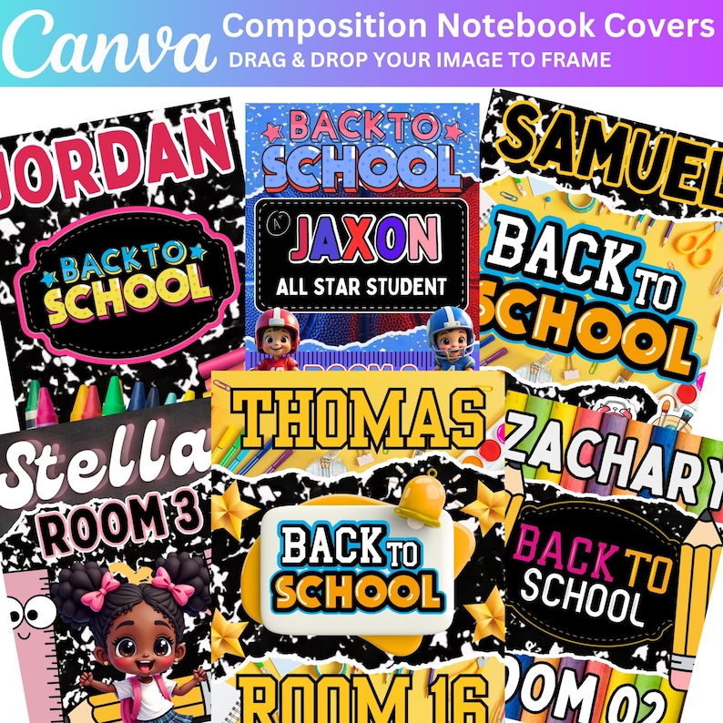 Composition Notebook Cover Canva Editable Mega Bundle, Composition Book ...